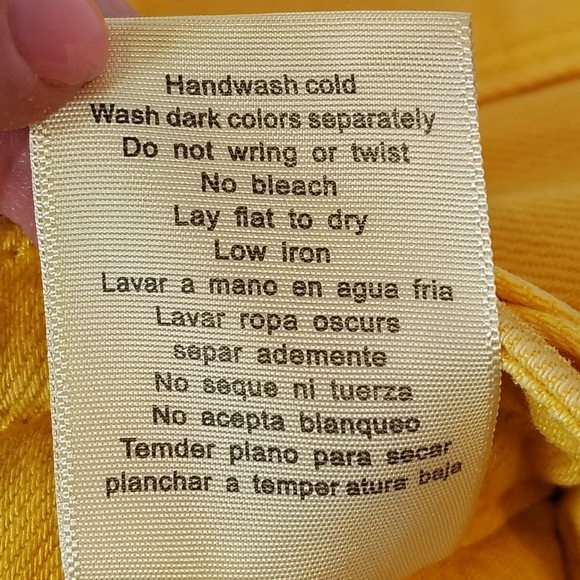 JUDY BLUE Bright Yellow Braided Waist Wide Cropped Denim Jeans SIZE 3/26 Artsy - Picture 8 of 11